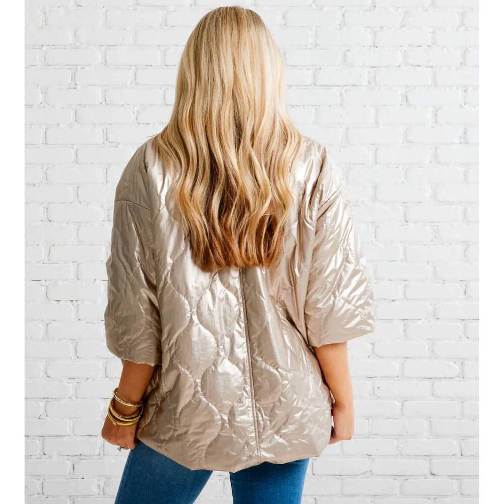 NEW CARYN LAWN penny puffer jacket in gold - Picture 2 of 2